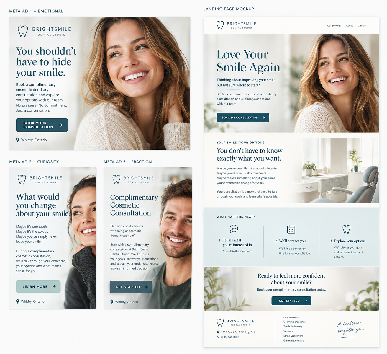 Full visual presentation for BrightSmile Dental Studio